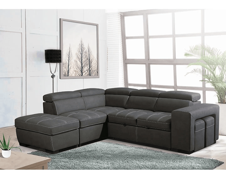 Canape premium confort gris droit - Canapé